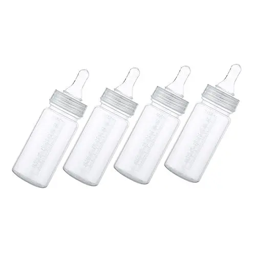 Produktbild: Beatifufu 4 Stück Nuckelflasche Babymilchflasche Stillen mit der Flasche Muttermilch Stillflaschen Babyflaschen plastikflasche schnapsflaschen Milchflasche für Babys Babyflasche mit Waage pp