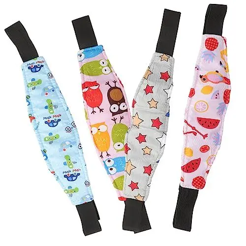 Produktbild: Beatifufu 4 Stück -kinderwagen Autositz Schlafende Kopfstütze Babykopfstütze Fürs Auto Kopfkissen Für Babys Kopfhalterung Für Babyautos Kinderautos Reine Baumwolle