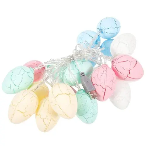 Produktbild: Beatifufu Ostern Licht Riss String Lampen Ostern Decor Lichter String Crackle Shell Decor