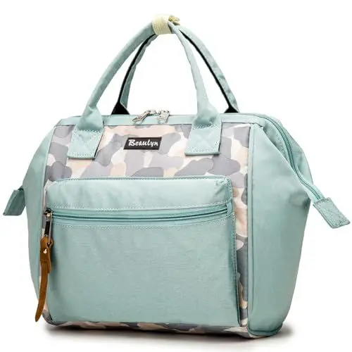 Produktbild: Beaulyn Wickeltasche Kleine, Lässig Wickelrucksack mit Isolierter Tasche,Baby Windeltasche Rucksack für Unterwegs