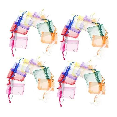 Produktbild: Beaupretty 100St Netztasche aufbewahrungssack verstausack geschenkbeutel Partybeutel mesh bag bum bag Mesh-Taschen Kordelzug weihnachtsbeutel mit kordelzug Gazebeutel kleine Zugbeutel Stoff