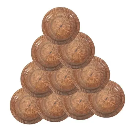 Produktbild: Beaupretty Holzmaserung Pappteller 10 Stück Party Pappteller Teller Teller Teller Papier Dessertteller Party Supply