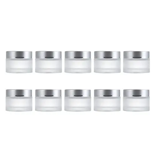 Produktbild: Beaupretty 10stücke Teiliges Frosted Glas Cremedosen Nachfüllbare Kosmetikbehälter Für Lotionen Cremes Balsame Praktisch Für Reisen Outdoor-events Partys Hochwertige