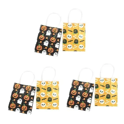 Produktbild: Beaupretty 12 Stk Süßigkeiten-Einkaufstasche halloween papiertüten halloween dekoration Tragetaschen aus Papier Einkaufstüten aus Papier Papiertüte mit Tragegriff Geschenktüte aus Papier