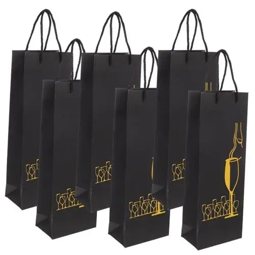 Produktbild: Beaupretty Weinbeutel Für Weinflaschen Flaschenbeutel Präsentieren Sackleinen Rotwein Handtasche 12 Stück Wiederverwendbare Papier Wein Aufbewahrung Tote Carrier