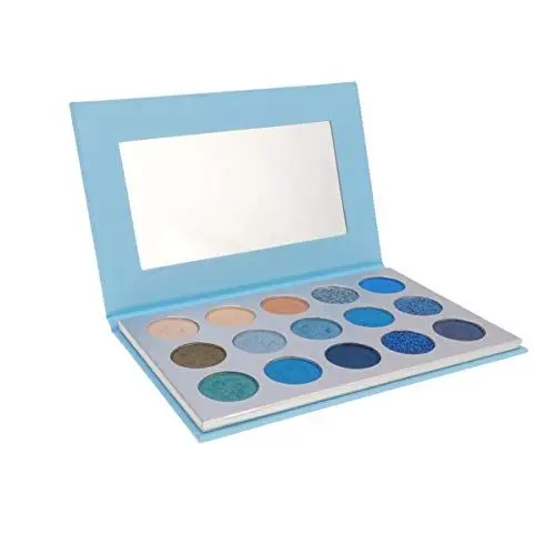 Produktbild: Lidschatten Palette 15 farben lidschatten- make-up glitter schimmer metallic kompakte lidschatten- langlebige wasserdichte lidschatten- (blau) Glitzer Lidschatten