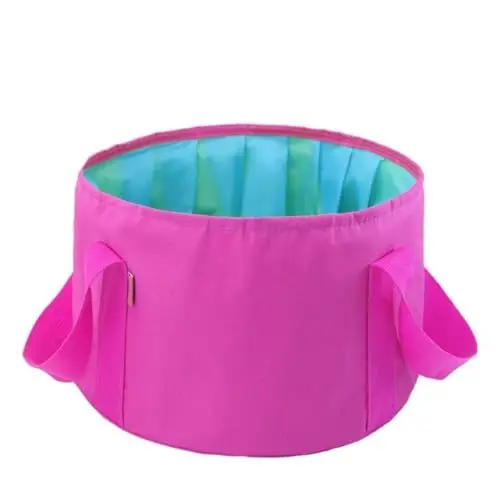 Produktbild: Beaupretty 1 STK Wasserbehälter Wasserwanne Klappbecken Mehrzweckeimer Tragbare Eimer Campingeimer Picknickzubehör Faltbare Eimer Klappbares Waschbecken Picknickartikel Wasser Im Freien Rosy