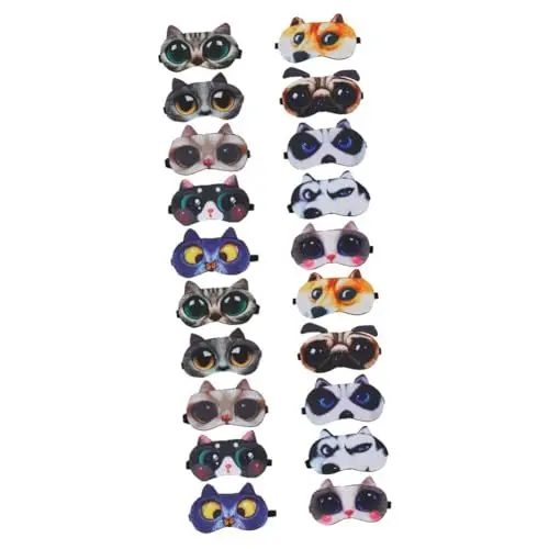Produktbild: Beaupretty 20 Stk Schlafmaske Augenmaske Halloween-Maske Nachthemden für Damen Masken mit verbundenen Augen schlafen Augenschutz Tier Lidschatten Brille 3d Polyester