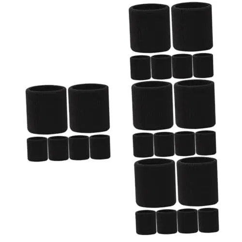 Produktbild: Beaupretty Handtuch Armband 24 Stk Schweißarmband Armband Zur Fixierung Des Handgelenks Sportliches Handgelenkband Handgelenk Gürtel Handgelenkbandagen Übungshandgelenkschutz Black Polyester Baumwolle