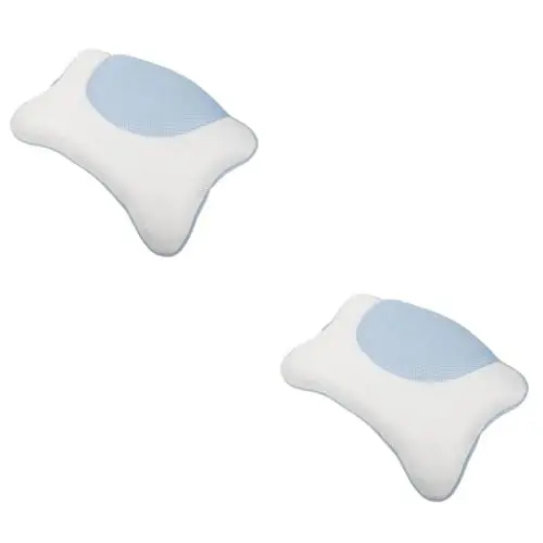 Produktbild: Beaupretty 2St Badewannenkissen Badekissen ergonomische Wellness Badewannenzubehör Rückenkissen Nackenkissen für Badewannen Wannenkissen mit Saugnapf waschbar Kopfstütze Nackenpolster Netz 3D