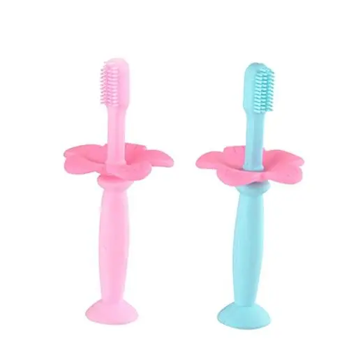 Produktbild: Beaupretty Manuelles Babyzahnbürstenset 2-teilig Weiche Borstenbürste Für Babys Mit Und Sicherheitsblende