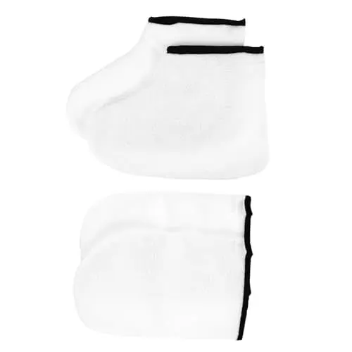 Produktbild: Beaupretty 2 Paar Hornstiefel Aus Leder Feuchtigkeitsspendende Fußsocken Paraffinwachs Fußabdeckung Hand Gesicht Fußpflegeabdeckungen Seife Frauen Stillsocken Spa Mann Polyester-futter Weiß