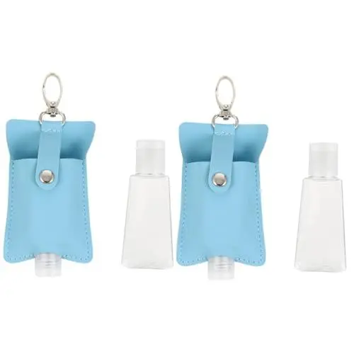 Produktbild: Beaupretty 2 Sätze Flaschenset Tragbarer Balsamhalter Quetschflasche Schlüsselanhänger Handgelhalter Handreinigerhalter Für Kinder Schlüsselanhänger Flasche Parfüm Kosmetik Reisen Metall