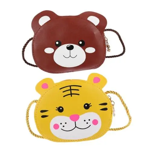 Produktbild: Beaupretty 2 Stück Kreative Kindertasche im Süßen Design Mini Umhängetasche für Jungen und Mädchen Praktische Aufbewahrungstasche für Freizeit Shopping und Partys