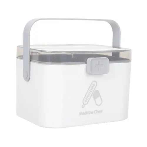 Produktbild: Beaupretty Pharmacy Box 2er-box Für Medizinsets Lagerung Von Medikamenten Medizinkoffer Mit Griff Erste-hilfe-fall Mehrlagiger Notfall Erste-hilfe-tragetasche Grey Pp