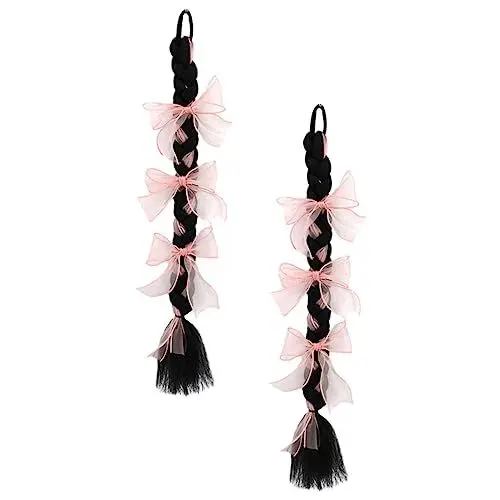 Produktbild: Beaupretty 2st Frisur Pferdeschwänze Natürliche Kunsthaarverlängerungen Geflochtene Haarverlängerung Haarverlängerungen Für Frauen Dreadlocks-perücke Damen Schmücken Mode Hochtemperaturdraht
