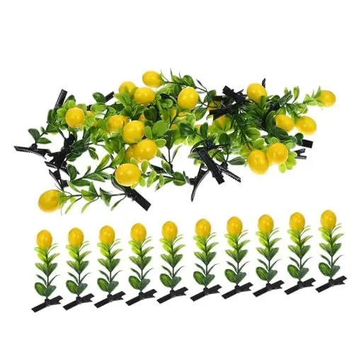 Produktbild: Beaupretty 30st Zitronenbaum-haarspange Süße Haarspange Miniatur-food-kunst Haarspangen Klein Hawaii-frucht-haarspangen Süße Haarnadeln Kopfbedeckung Kunststoff Und Zink Mädchen