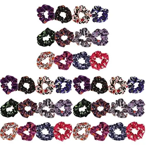Produktbild: Beaupretty 36 Stk Halloween-haargummi Halloween-haarschmuck Elastischer Haargummi Haargummis Halloween-frauen-haargummi Geister Fledermaus Scrunchie Elastizität Fräulein Haarseil Stoff