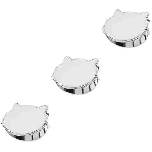 Produktbild: Beaupretty 3St Tragbarer Schminkspiegel Make-up-Kompaktspiegel Schminkspiegel für den Außenbereich Kleiner Spiegel reisespiegel Schmuckspiegel Reisebedarf Reisezubehör Rostfreier Stahl Silver