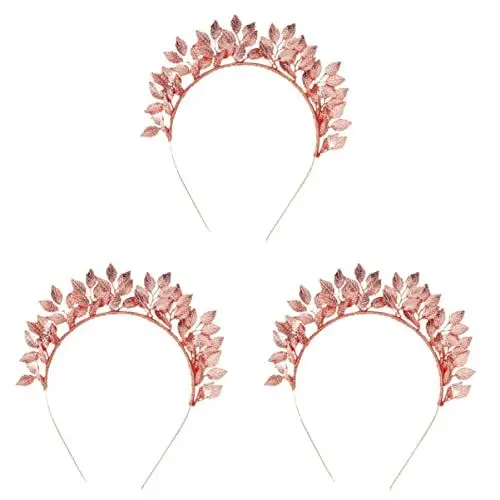 Produktbild: Beaupretty 3 Stk Hand Gefertigtes Blatt Stirnband Strass-stirnbänder Für Frauen Diademe Für Mädchen Prinzessin Freiheitsstatue Hochzeit Stirnbänder Gold Lorbeerblatt Göttin Fräulein Legierung