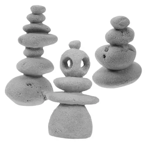 Produktbild: Beaupretty 3st Gartenmikrolandschaft Gestapelte Steinverzierung Balancierender Steinhaufen Meditation Zum Stapeln Von Steinen Zen-stapelsteine Desktop-steindekorationen Aquarium Steingarten