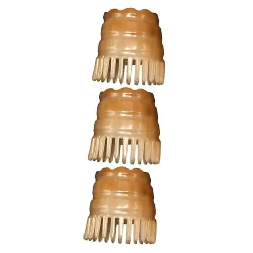 Produktbild: Beaupretty 3st Horn-shampoo-massagekamm Shampoobürste Naturhaar Shampoo-duschbürste Shampoo-bürstenkopf-kopfhaut-massagegerät Shampoo-bürste Aus Hörner Runden Fräulein Haarbürste
