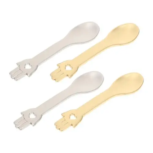 Produktbild: Beaupretty 4stücke Gesicht Creme Löffel Kosmetik Scoops Hautpflege Werkzeuge Für Mischen Testen Auftragen Aus Zinklegierung Mini Für Reisen Hause