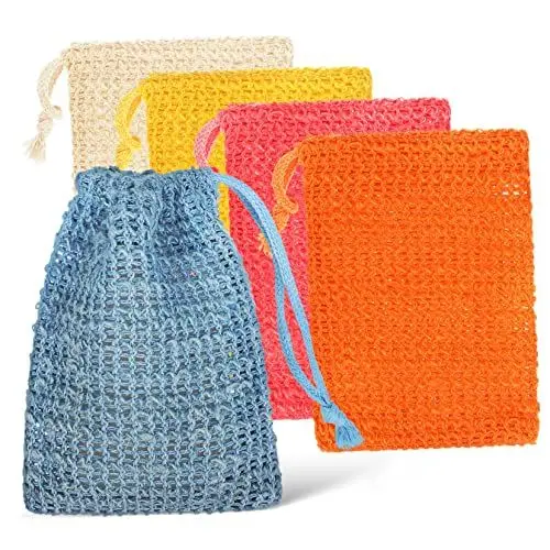 Produktbild: Beaupretty 50 Stück Badezimmerzubehör Trockenseifenhalter Seifenbeutel Aus Baumwolle Und Leinen Sisal-peeling-seifenbeutel Seifensäckchen Kordelseife Seifentasche Spüle+spritzschutz+weiß Netz