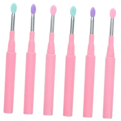 Produktbild: Beaupretty 6er-pack Lippenpinsel Aus Silikon Lidschattenpinsel Multifunktionaler Make-up- Für Lippen Und Augen Tragbares Reiseset