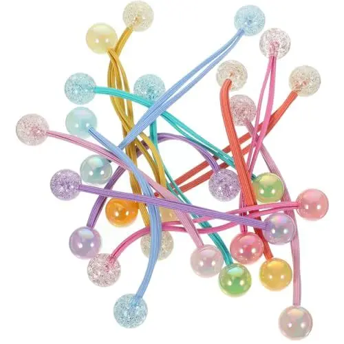Produktbild: Beaupretty Haarband 14 Stück Kugel-Haargummis Acryl-Pferdeschwanzhalter Bunte Blasen-Haarbänder Doppelperlen-Haarseile Dekorative Haargummis Haar-Accessoires Für Frauen Und Mädchen