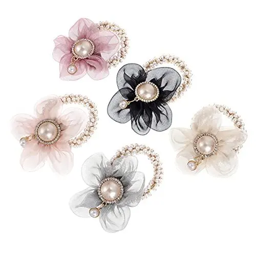 Produktbild: Beaupretty Strass Perle Haar Krawatte Elastische Haar Krawatten Perlen Haar Seile Haar Riegel- Pferdeschwanz Halter Haar Zubeh?r für Frauen ?dchen Dicke Haar