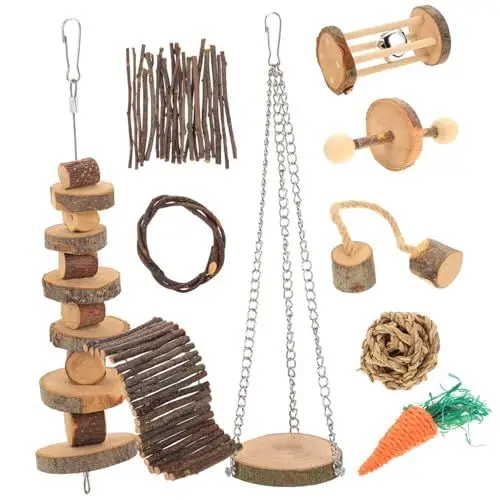 Produktbild: Beaupretty Holzspielzeug 1 Satz Hamster-Spielzeug Pflege Hölzern Chinchilla Spielzeug Für Sittiche