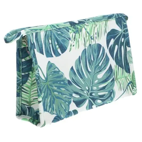 Produktbild: Beaupretty Kosmetiktasche Mit Blattmotiv – Schminktasche Für Die Handtasche – Kulturbeutel – Canvas-Material – Modischer Und Funktionaler Reise-Organizer