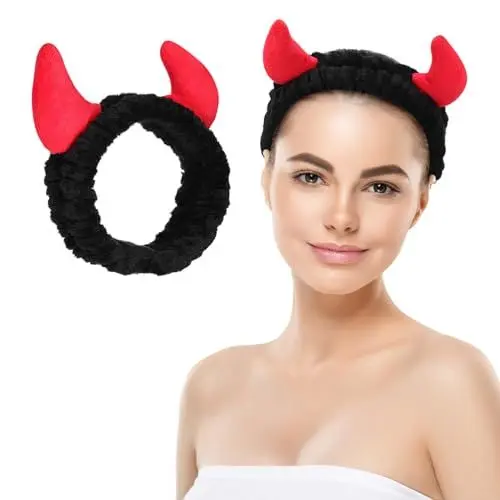 Produktbild: Beaupretty Spa Stirnband Für Damen Teufelshorn Stirnband kosmetik haarband damen Plüsch Spa Haarband Waschgesichts Für Damen