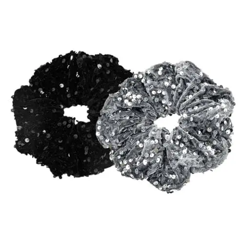 Produktbild: Beaupretty 2 Stück Glitzer Haargummis Frauen Haarschmuck Haargummi mit Pailletten Scrunchies Haargummi Elastische Haarband für Damen & Mädchen