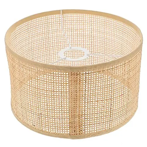 Produktbild: Beaupretty Wicker Lampe Schatten Rattan Kronleuchter Lampe Schatten Woven Decke Licht Abdeckungen Clip Auf Birne Lampenschirm für Tisch Wand Boden Decke Lampe