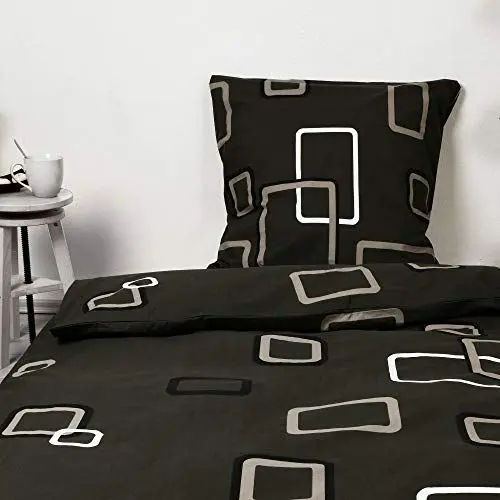 Produktbild: Beautissu Bettwäsche 135x200 Baumwolle 4teilig – Bettwäsche-Sets 100% Baumwoll Bettwäsche 135x200 mit Reißverschluss – Ganzjahresbettwäsche Set 2X Bettdecken Bezug & 2X Kissenbezug 80x80 cm – Noa