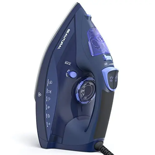Produktbild: BEAUTURAL Dampfbügeleisen, 2600W Bügeleisen mit Keramik-Bügelsohle 350ML Tank 1,9M Kabellänge Selbstreinigung Abschaltautomatik Tropfstopp Blau (2600 Watt)