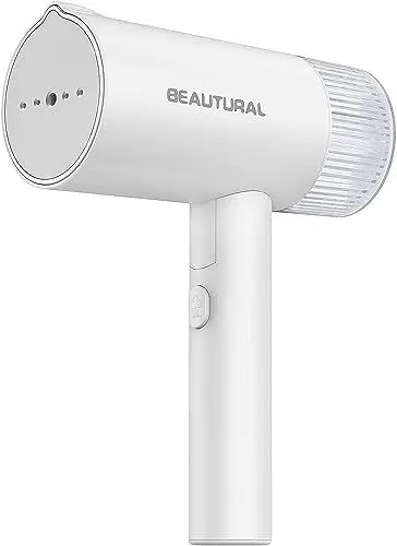 Produktbild: BEAUTURAL Dampfglätter, Faltbar 1000W Handdampfbügler 150ML Tank 1,9M Kabellänge Dampfbüste Kleidung Handheld Garment Steamer Mini Reise Dampfbügeleisen
