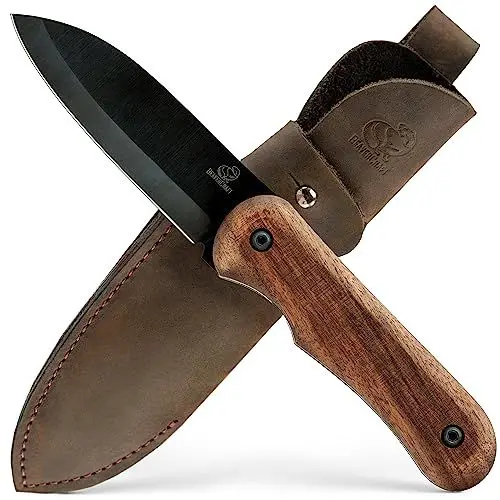 Produktbild: BeaverCraft Bushcraft-Messer Full Tang Survival-Messer mit Scheide – Messer aus Karbonstahl, kleines Bushcraft-EDC-Messer mit feststehender Klinge, Bush-Campingmesser, Geschenk für Männer BSH5