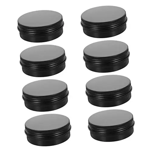 Produktbild: Beavorty 10st Schwarz Aluminium Box Kleine Metalldosen Augencremetiegel Hautpflege-gläser -blechdose Dose Aus Aluminiumblech Creme-make-up Reisen Butter Kosmetik