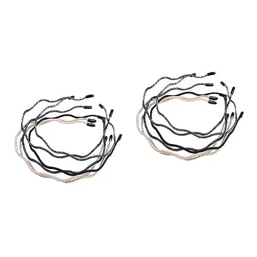 Produktbild: Beavorty 12stücke Teiliges Wellenmuster Haarband Für Damen Haaraccessoires Dunkelblau Rosa Schwarz Silber Und Schwarz Stilvolle Frisuren Und Diy Dekorationen