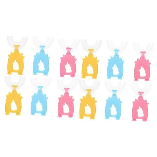 Produktbild: Beavorty 12stücke U-förmige Kinderzahnbürsten Mit Weichem Silikonkopf Zahnreinigung Für Mundhygiene Ergonomisches Design Für Selbstständige Anwendung Für Mädchen