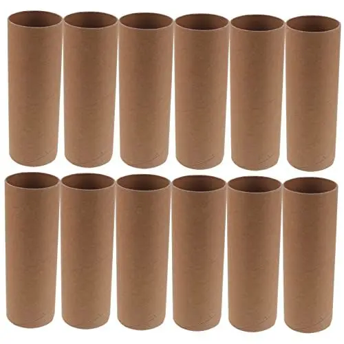 Produktbild: Beavorty 12er-pack Braune Papierröhren 5 2 X 15 Cm Papierröhren Zum Basteln Unfertige Papierrollen Jungen und Mädchen Handgefertigtes Material
