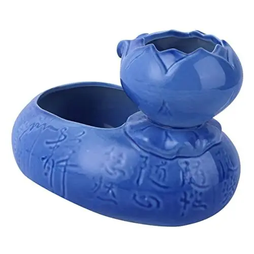 Produktbild: Beavorty Katzenwasserbrunnen Keramik Haustier Wassernapf Retro-Form Automatische Katzentrinkschale Gefilterte Wasserversorgung