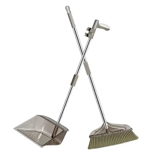 Produktbild: Beavorty 1 Satz Besen Broom and Dustpan The Gray greyb Grey's Bodenreinigungsgerät Werkzeug zur Bodenreinigung stabile Kehrschaufel Staubwanne draussen einstellen Kombination Suite Plastik