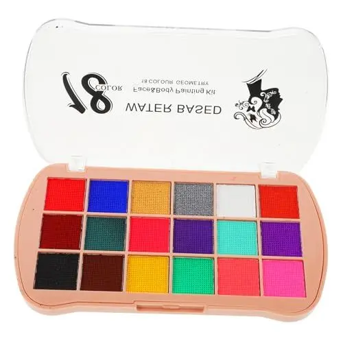 Produktbild: Beavorty 18 Trockenschminkset für Gesicht Temporäres Make-up auf Wasserbasis für Festivals Partys und Körperkunst Malset für Gesichtskünstler