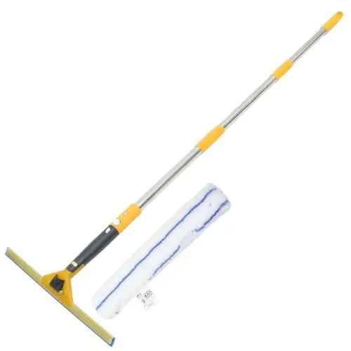 Produktbild: Beavorty 1 Satz Glasreinigungsschaber Duschtürabzieher Mikrofaserschrubber Mit Stange Erweiterbare Fensterreiniger Scheibenwischer Fensterputzer Rakel Fliesen Wand Rakel Abs Yellow