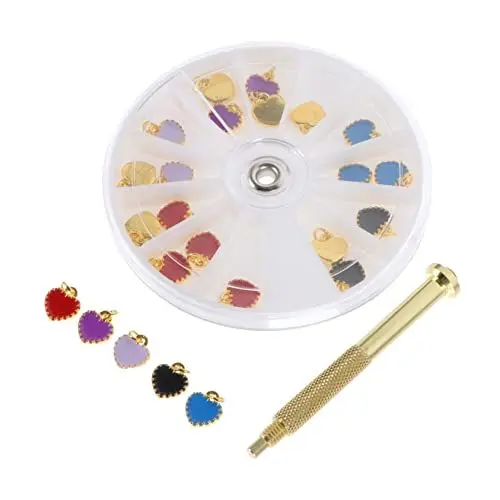 Produktbild: Beavorty 1 Satz Nagel-Charme Goldarmband Charms. Nagel Diamanten Perlen Herzanhänger Für Nägel Metallnagel Baumeln Nagelanhänger Aus Metall Nagel Kunst Konstellation Ring Legierung 3D