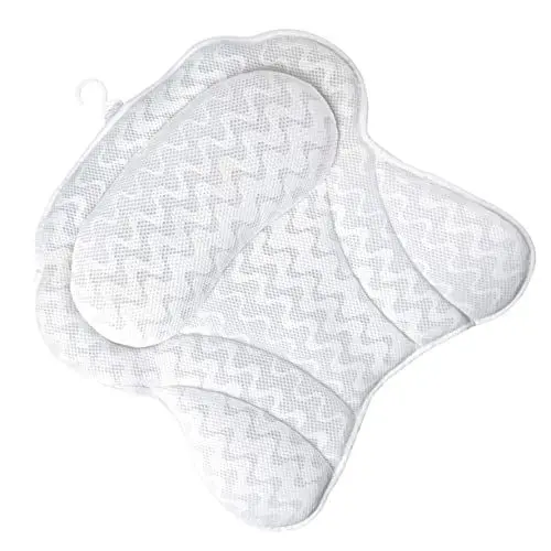 Produktbild: Beavorty Badewannenkissen Aus Netzstoff Mit Saugnapf Kissen Für Badewanne Kopf Und Nackenstütze Komfortable Form Geeignet Für Spa Und Dusche